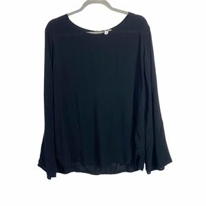 Treasure & Bond Long Sleeves Light Weight Crew Neck Pullover Top Black Sz S